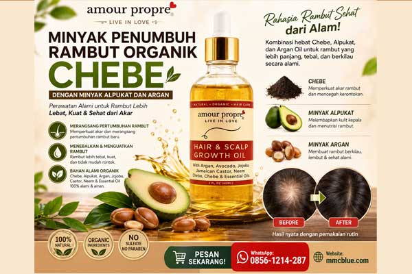 Minyak Penumbuh Rambut Organik Chebe Minyak Alpukat Dan Argan